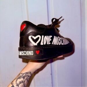 Love Moschino Black Heart Logo Sneakers – Size 39 (Worn Once!)